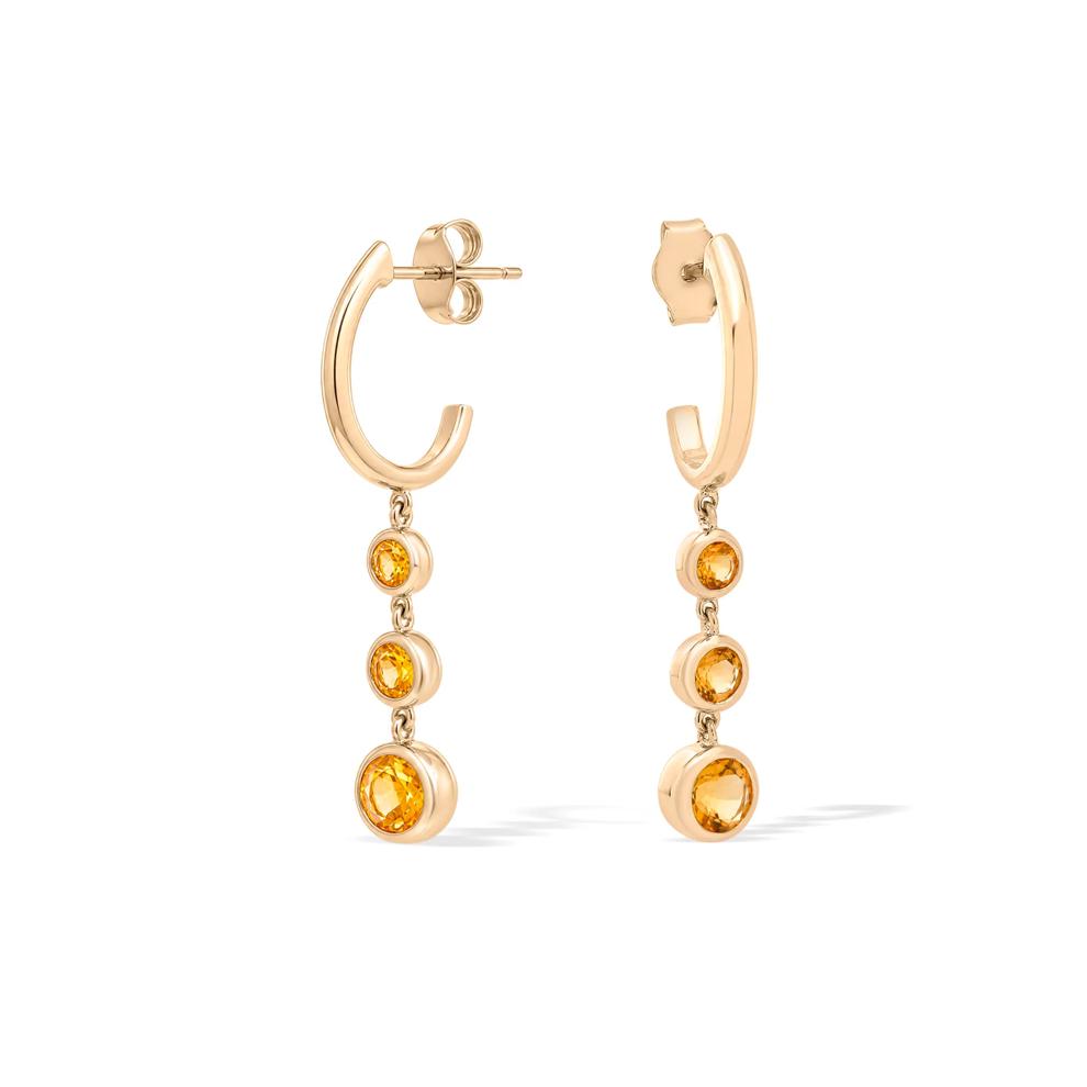 Citrine Three-Stone Graduated Drop Earrings in 10K Yellow Gold – Image 1 of 2