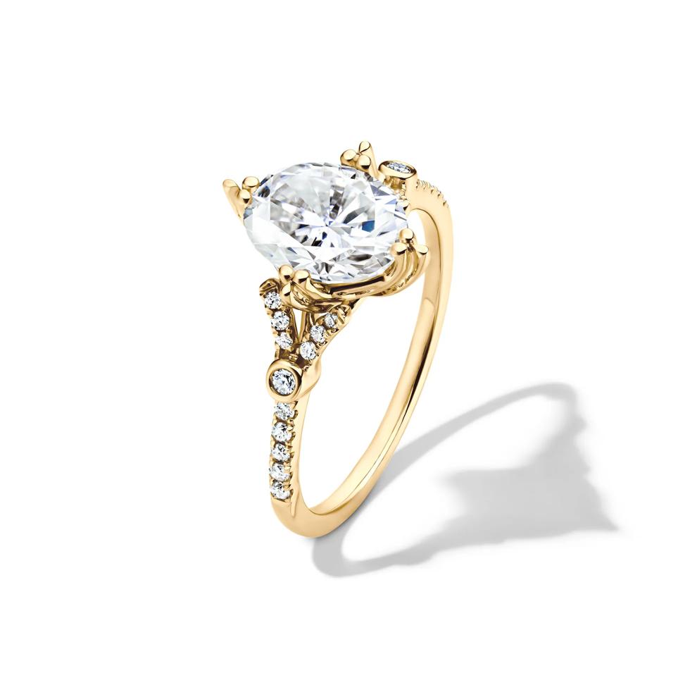 Lab-Created Moissanite Oval Ornate Ring in 10K White Gold (1 2/3 ct. dew) – Image 4 of 4
