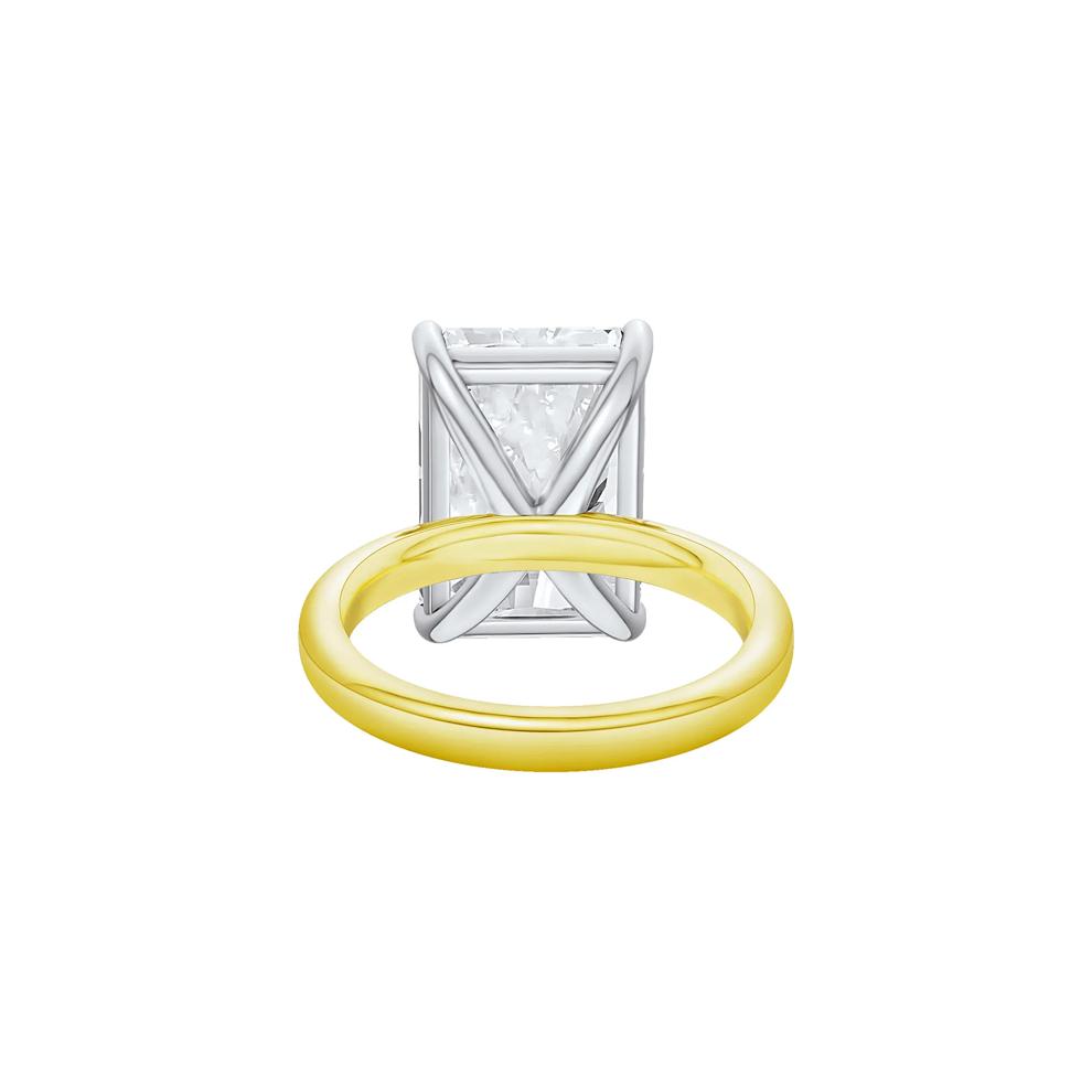 Lab Grown Diamond Radiant-Cut Solitaire Ring in 14K Yellow &amp; White Gold (8 ct.) – Image 4 of 4