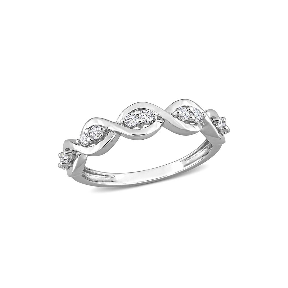 Moissanite Twist Ring in Sterling Silver (1/4 ct. dew) – Image 1 of 5