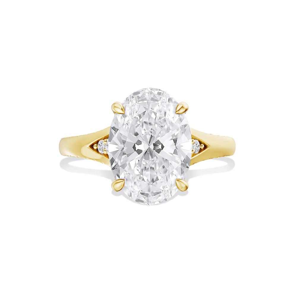 Lab Grown Diamond Oval Center Engagement Ring in 14K Yellow Gold (4 1/2 ct. tw.) – Image 1 of 4