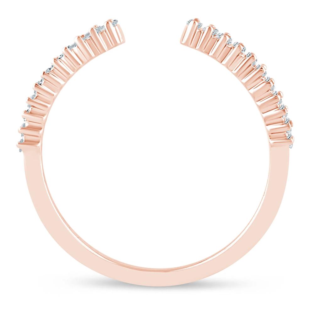 Lab Grown Diamond Baguette Open Anniversary Band in 14K Rose Gold (1/4 ct. tw.) – Image 2 of 3