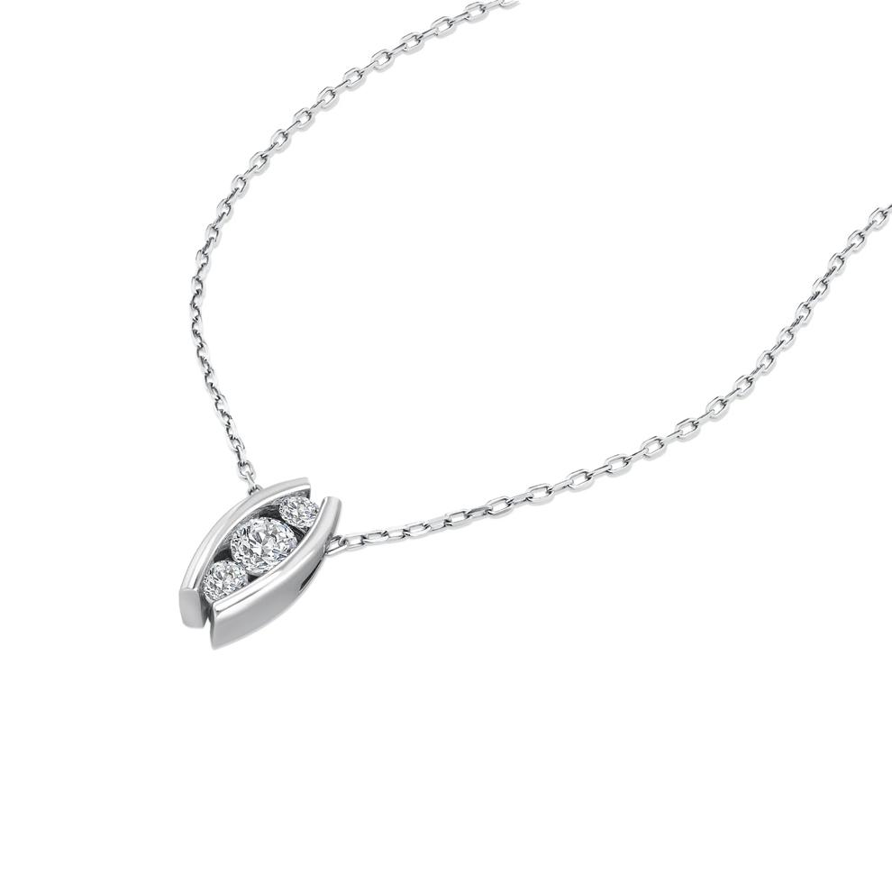 Diamond Curved Bar Pendant in 10K White Gold (1/3 ct. tw.) – Image 4 of 4