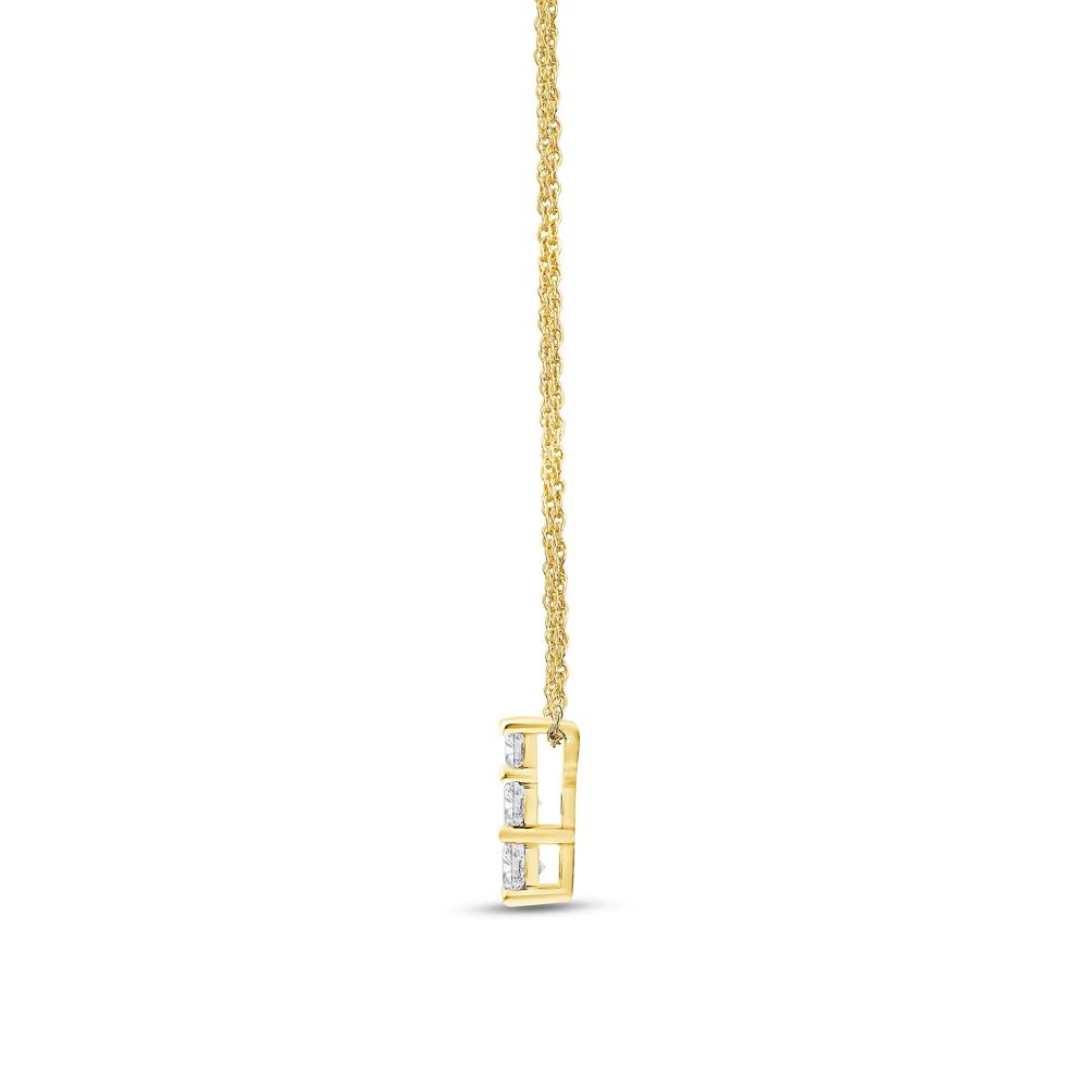 Lab Grown Three-Stone Diamond Pendant in 14K Yellow Gold (1 ct. tw.) – Image 2 of 3