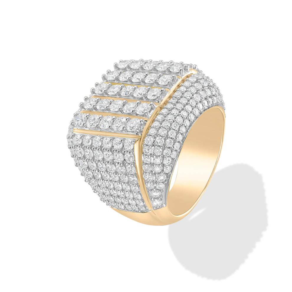 Men's Lab Grown Diamond Multi-Row Ring in 14K Yellow Gold (6 ct. tw.) – Image 2 of 4