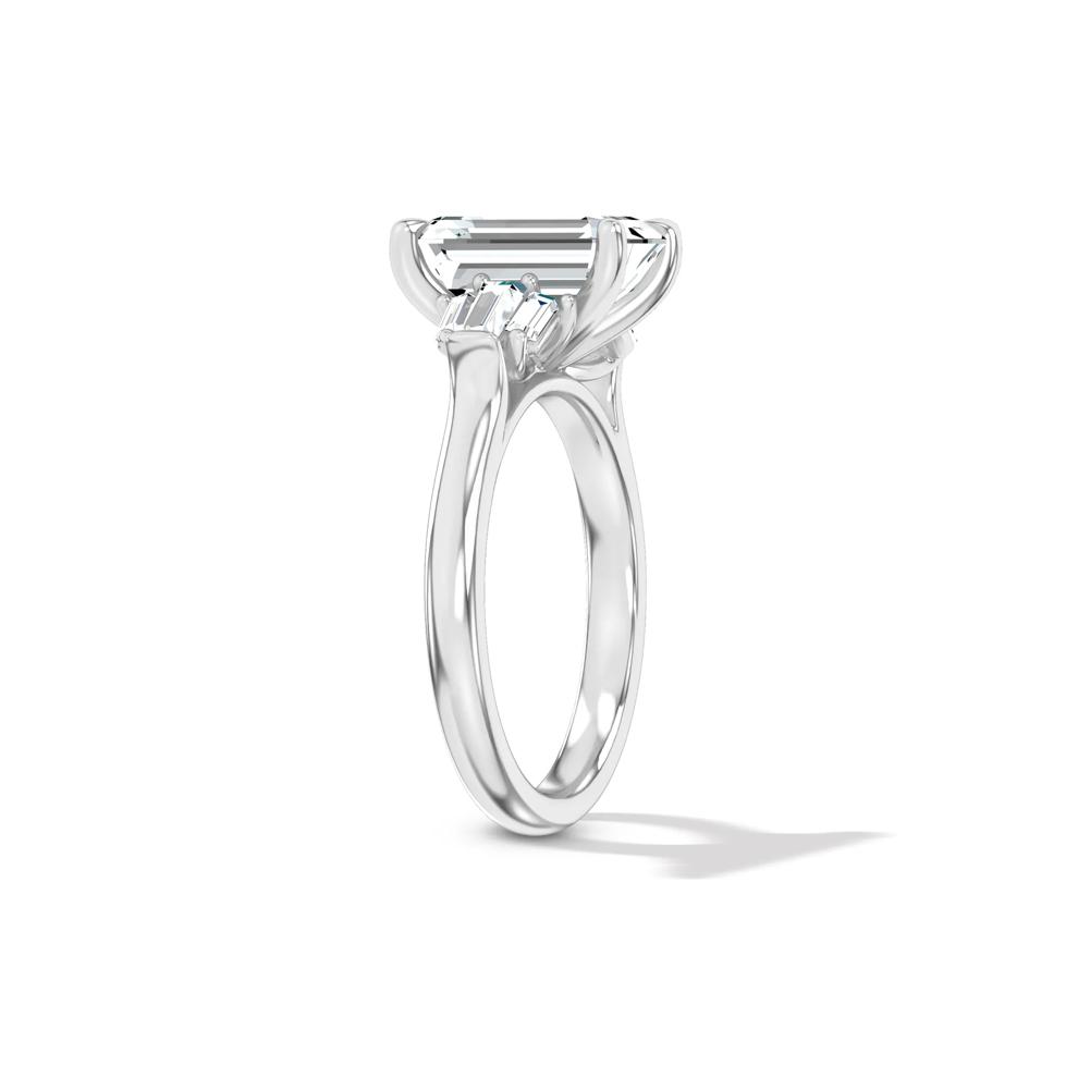 Lab Grown Diamond Emerald-Cut Engagement Ring in 14K White Gold (3 1/3 ct. tw.) – Image 3 of 4