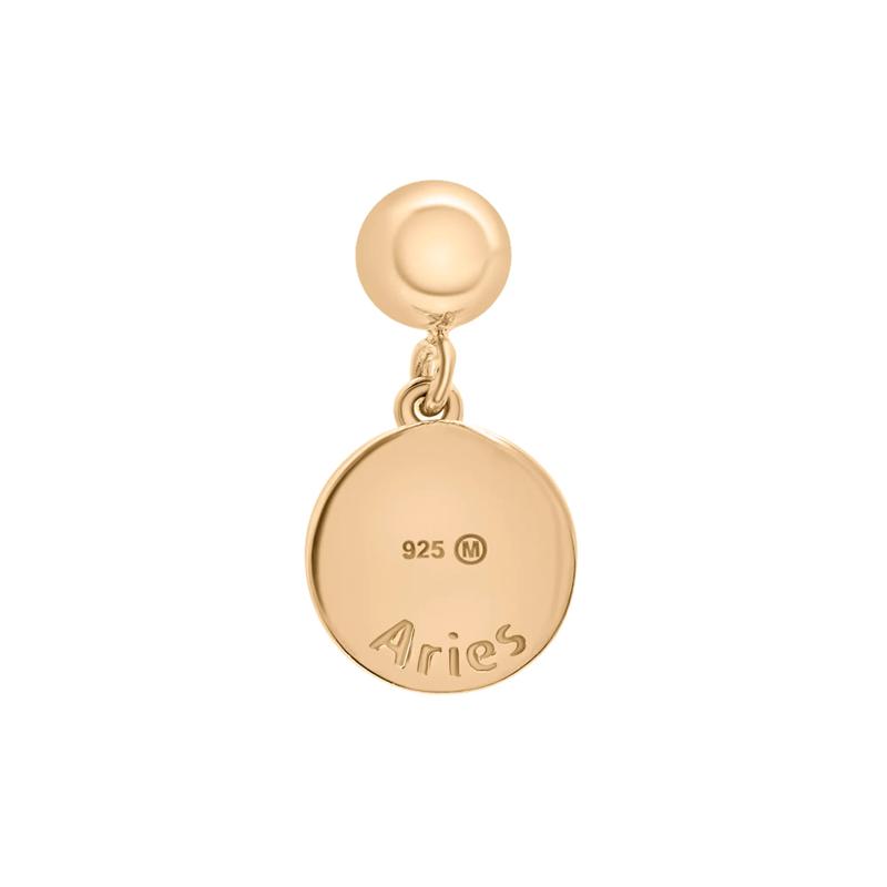 Aries Zodiac Disc Bead Charm in Vermeil – Image 3 of 3