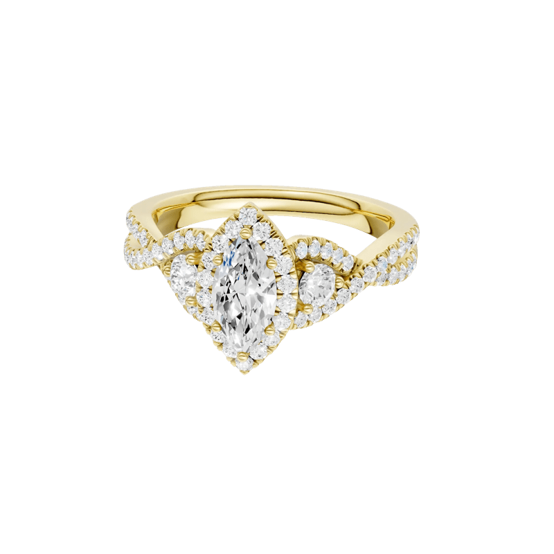 Diamond Marquise Halo Engagement Ring in 14K Yellow Gold &#40;1 ct. tw.&#41; – Image 2 of 5