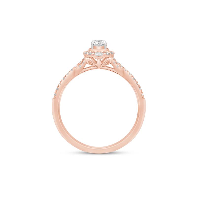 5/8 ct. tw. Oval-Shaped Diamond Engagement Ring in 14K Rose Gold – Image 3 of 3