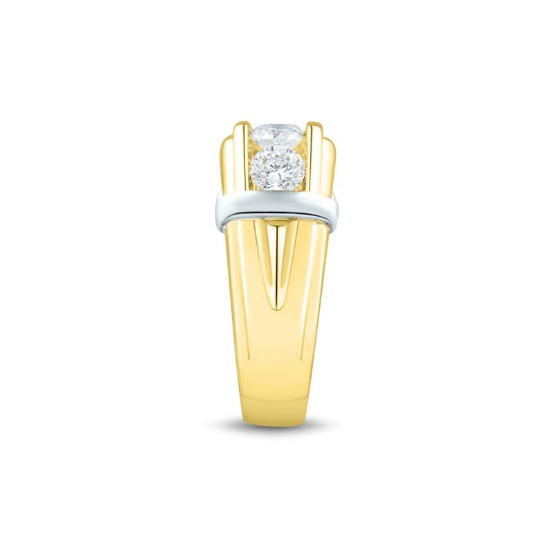 Lab Grown Diamond Men&#39;s Five-Stone Ring in 10K White &amp; Yellow Gold &#40;2 ct. tw.&#41; – Image 2 of 3
