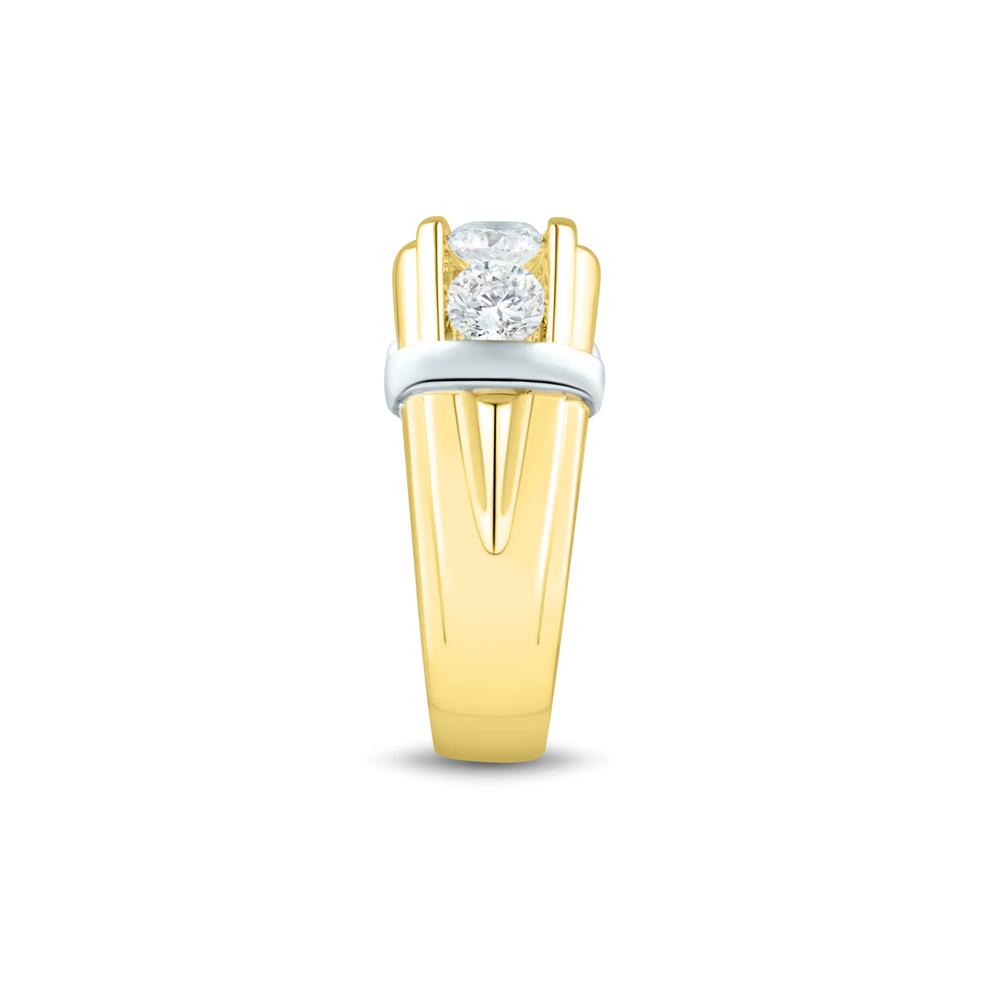 Lab Grown Diamond Men's Five-Stone Ring in 10K White &amp; Yellow Gold (2 ct. tw.) – Image 2 of 3