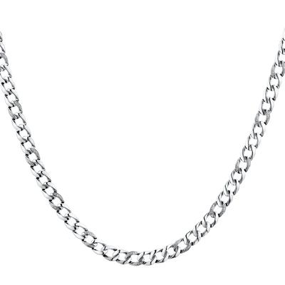 Men’s Diamond Curb Chain Necklace in Sterling Silver, 22" (1/8 ct. tw.)