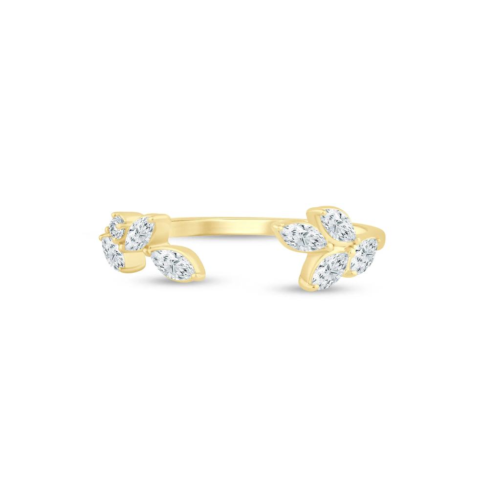 Lab Grown Diamond Floral Open Anniversary Band in 14K Yellow Gold (3/8 ct. tw.) – Image 1 of 3