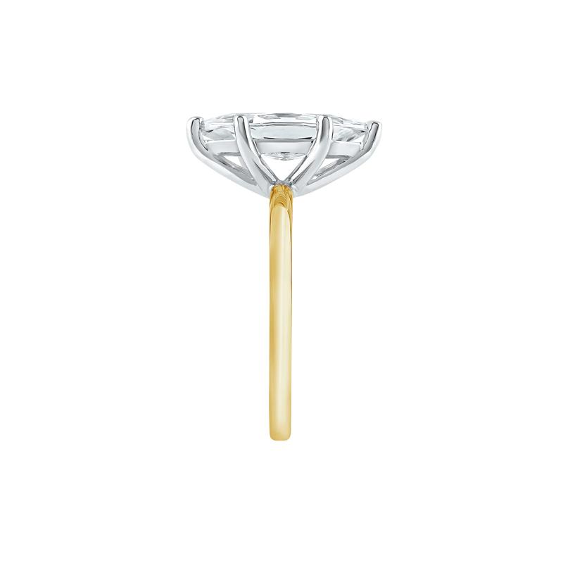 Lab Grown Diamond Solitaire Marquise Engagement Ring in 14K White &amp; Yellow Gold &#40;3 ct.&#41; – Image 2 of 4