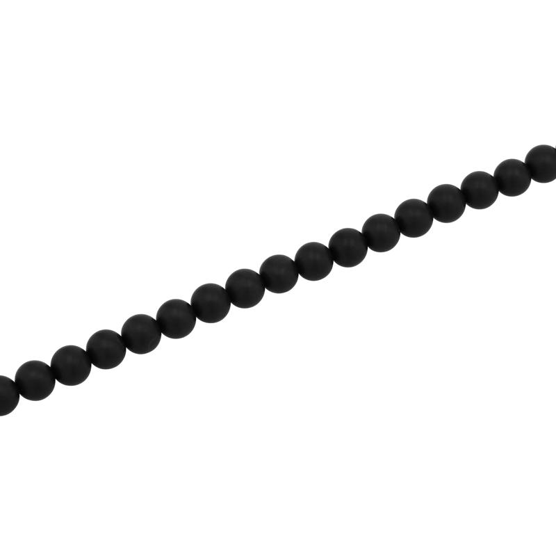 Men&#39;s Matte Onyx Bead Bracelet in Stainless Steel – Image 2 of 6