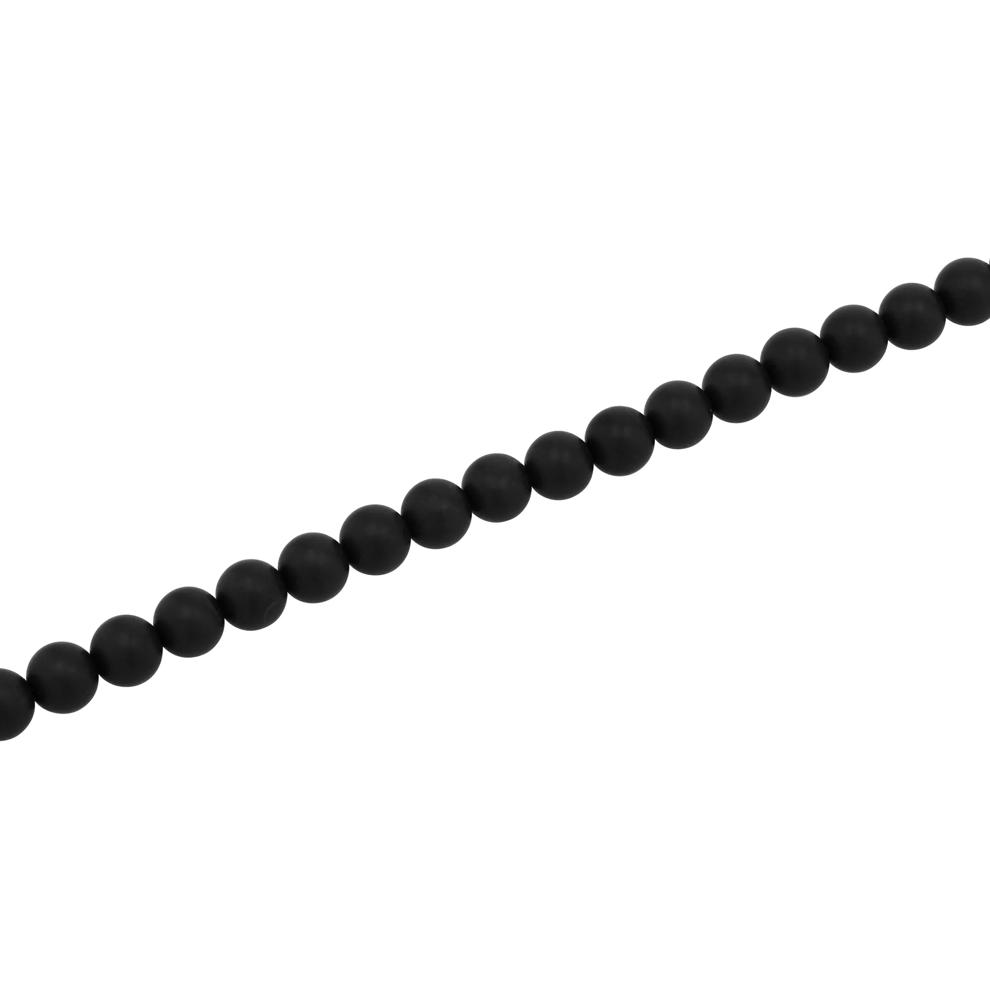 Men's Matte Onyx Bead Bracelet in Stainless Steel – Image 2 of 6