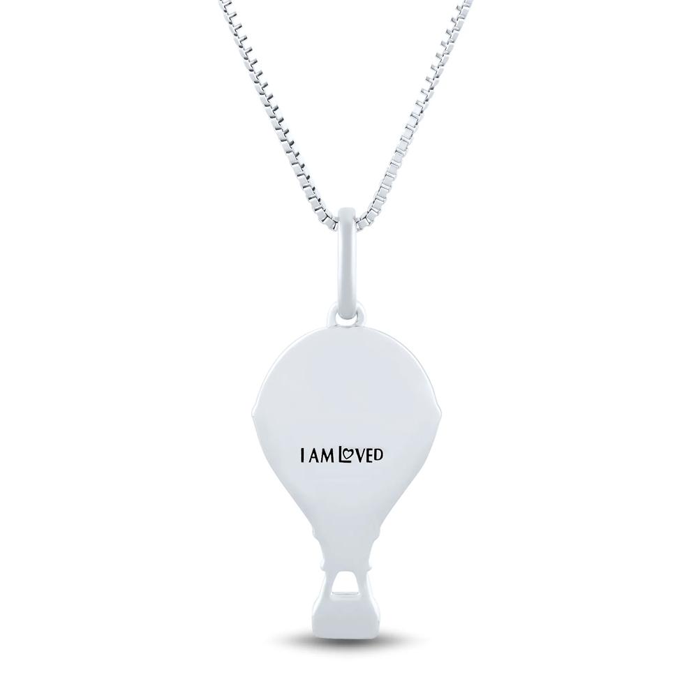 Hot Air Balloon Pendant with Diamond Accents in Sterling Silver and 14K Rose Gold – Image 4 of 4