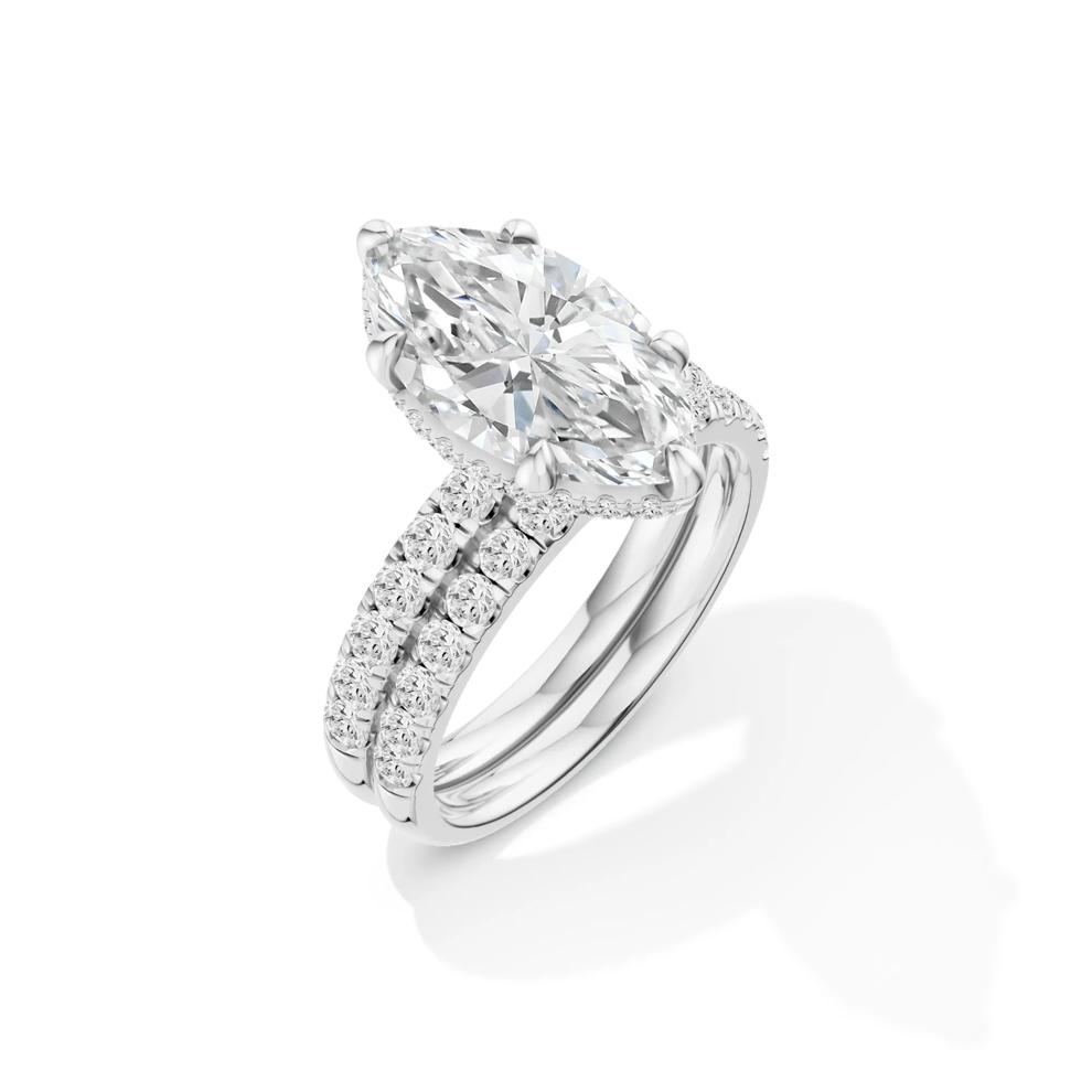 Lab Grown Diamond Marquise Center Bridal Set in 14K White Gold (5 ct. tw.) – Image 2 of 6