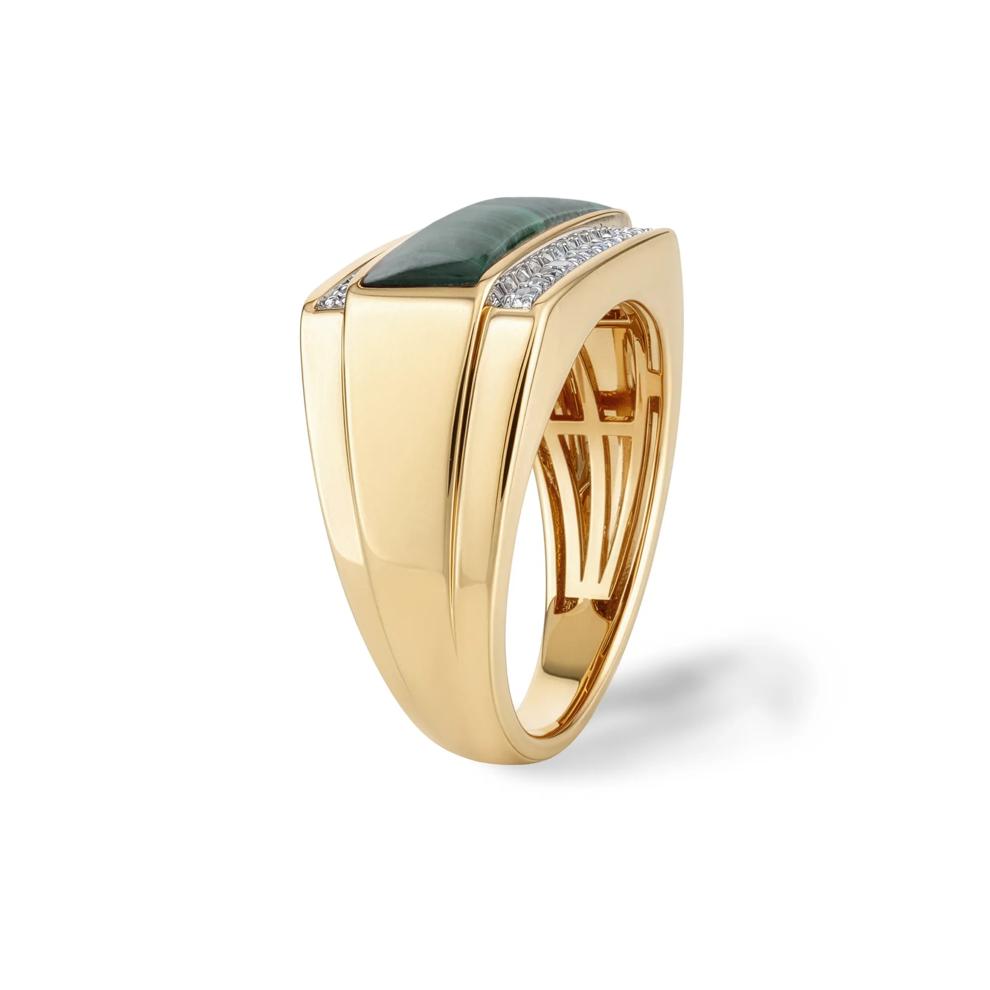 Men's Gemstone &amp; Diamond Ring in 10K Yellow Gold – Image 3 of 4
