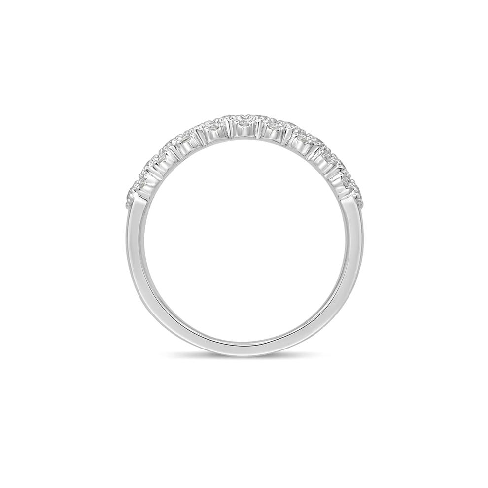 Diamond Anniversary Band with Milgrain Beads in 10K White Gold (1/3 ct. tw.) – Image 2 of 3
