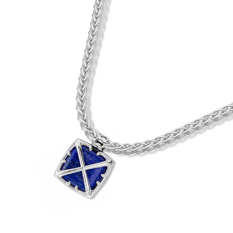 Men's Lapis Arrow Design Pendant Necklace in Sterling Silver – Image 4 of 4