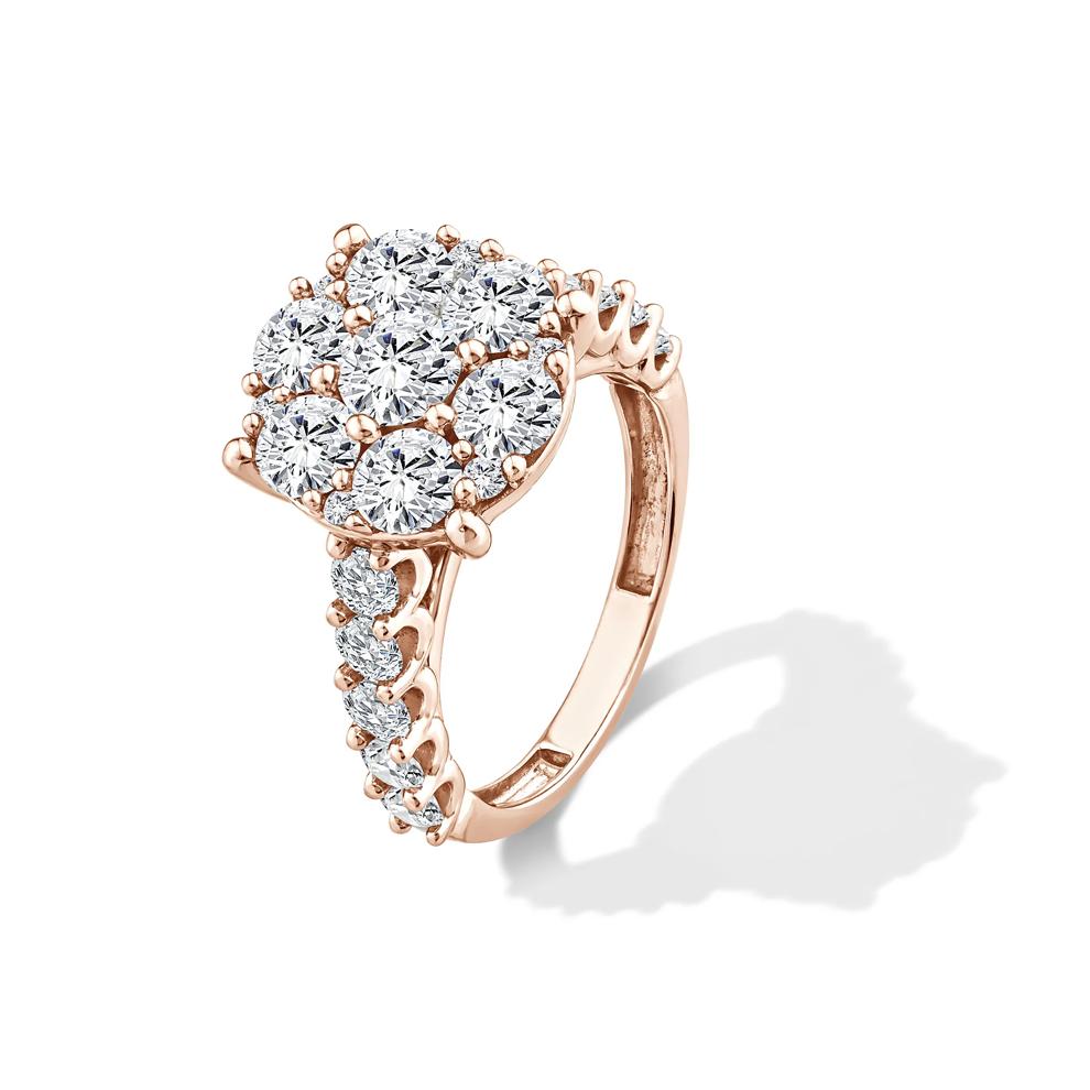 Lab Grown Diamond Round Composite Engagement Set in 10K Rose Gold (5 ct. tw.) – Image 4 of 6
