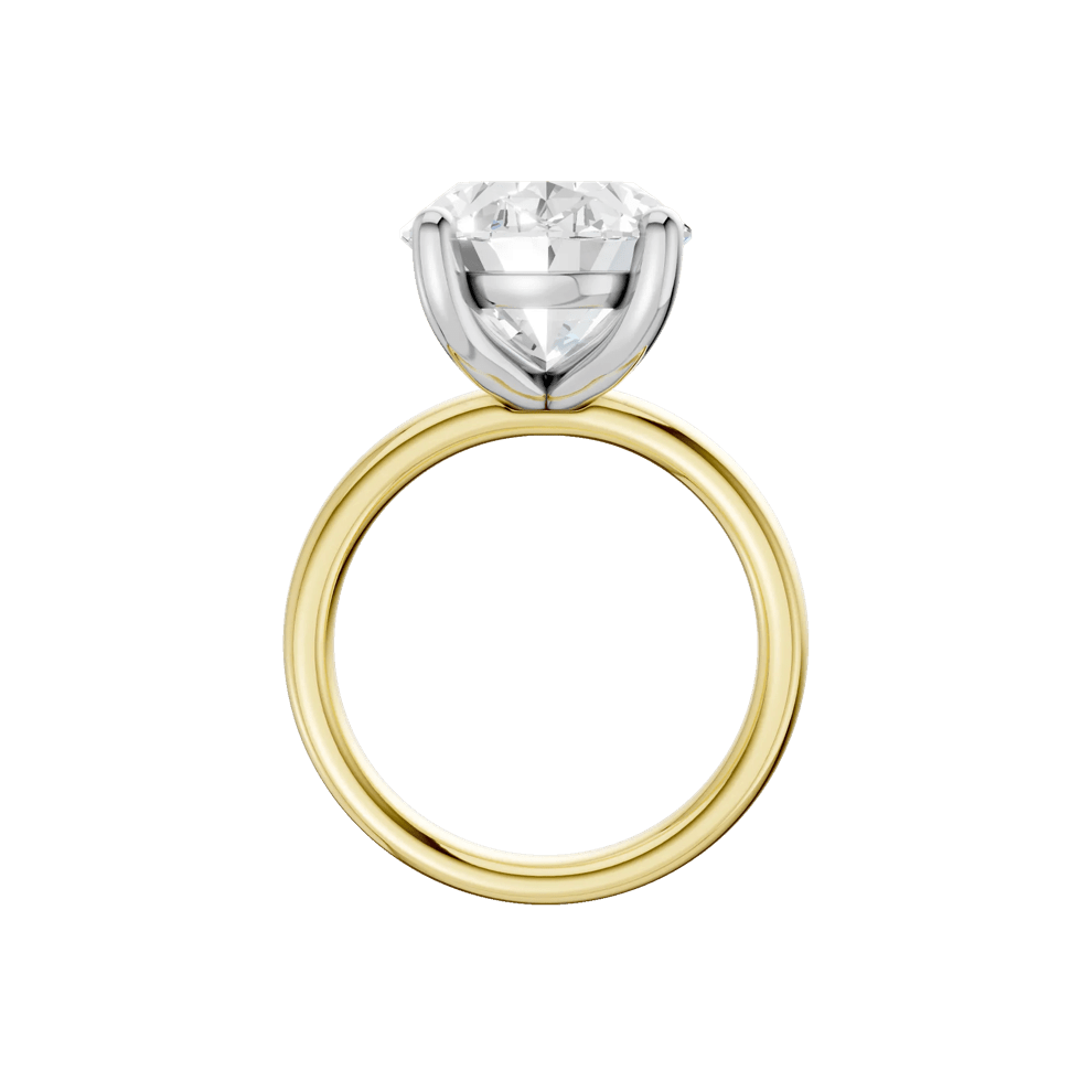 Lab Grown Diamond Oval Solitaire Ring in 14K Yellow &amp; White Gold (7 ct.) – Image 3 of 5