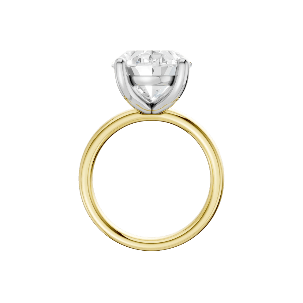 Lab Grown Diamond Oval Solitaire Ring in 14K Yellow &amp; White Gold (7 ct.) – Image 3 of 5