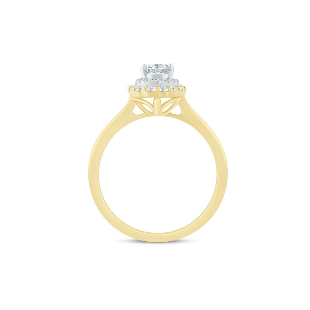 Pear-Shaped Double Halo Engagement Ring in 14K Yellow Gold (3/4 ct. tw.) – Image 2 of 3