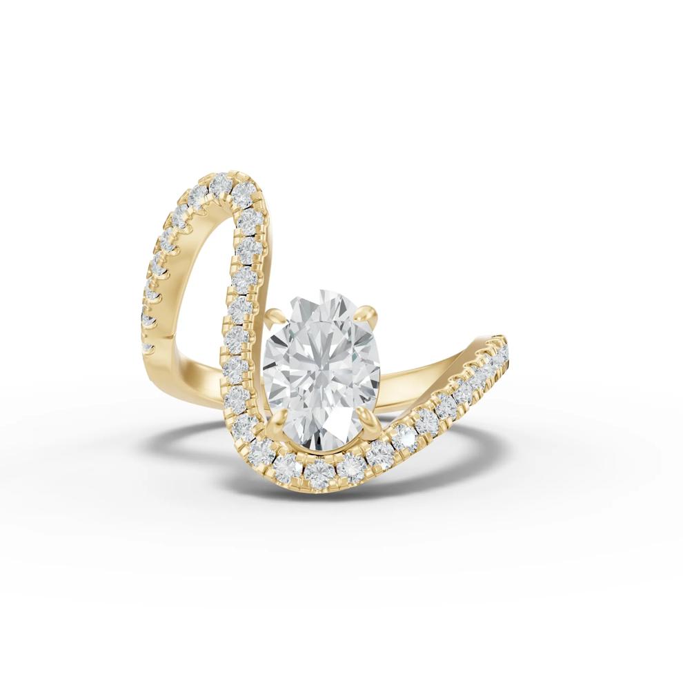 Lab Grown Diamond Oval Center Engagement Ring in 18K Yellow Gold (2 1/3 ct. tw.) – Image 1 of 4