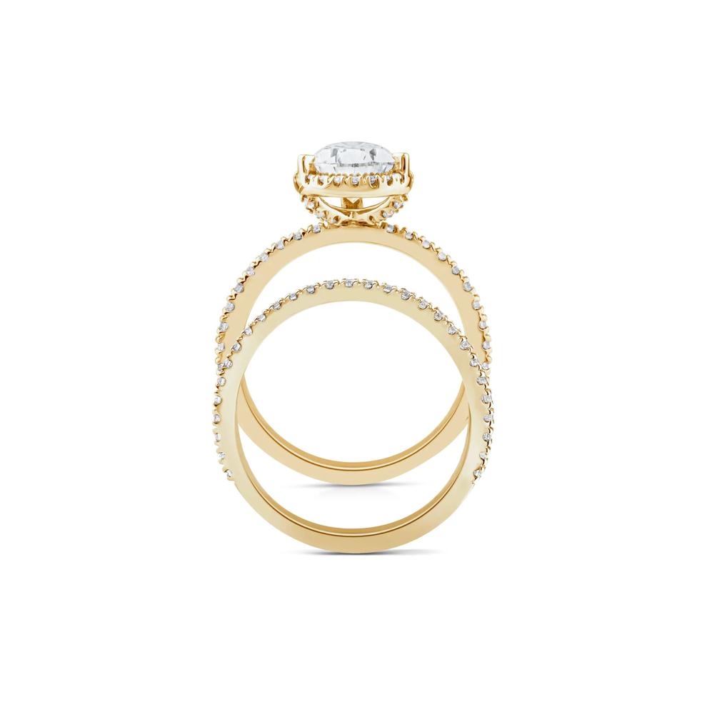 Lab Grown Diamond Pear-Shaped Halo Bridal Set in 14K Yellow Gold (2 3/4 ct. tw.) – Image 2 of 3