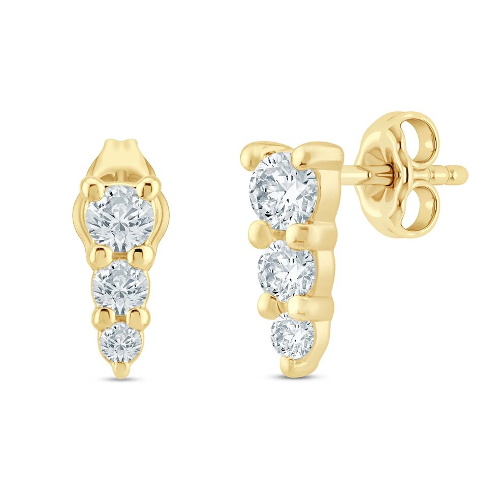 Graduated Diamond Earrings in 10K Yellow Gold (1/4 ct. tw.) – Image 1 of 1