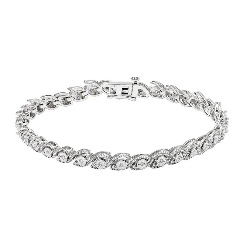 1/7 ct. tw. Diamond Bracelet in Sterling Silver – Image 1 of 1