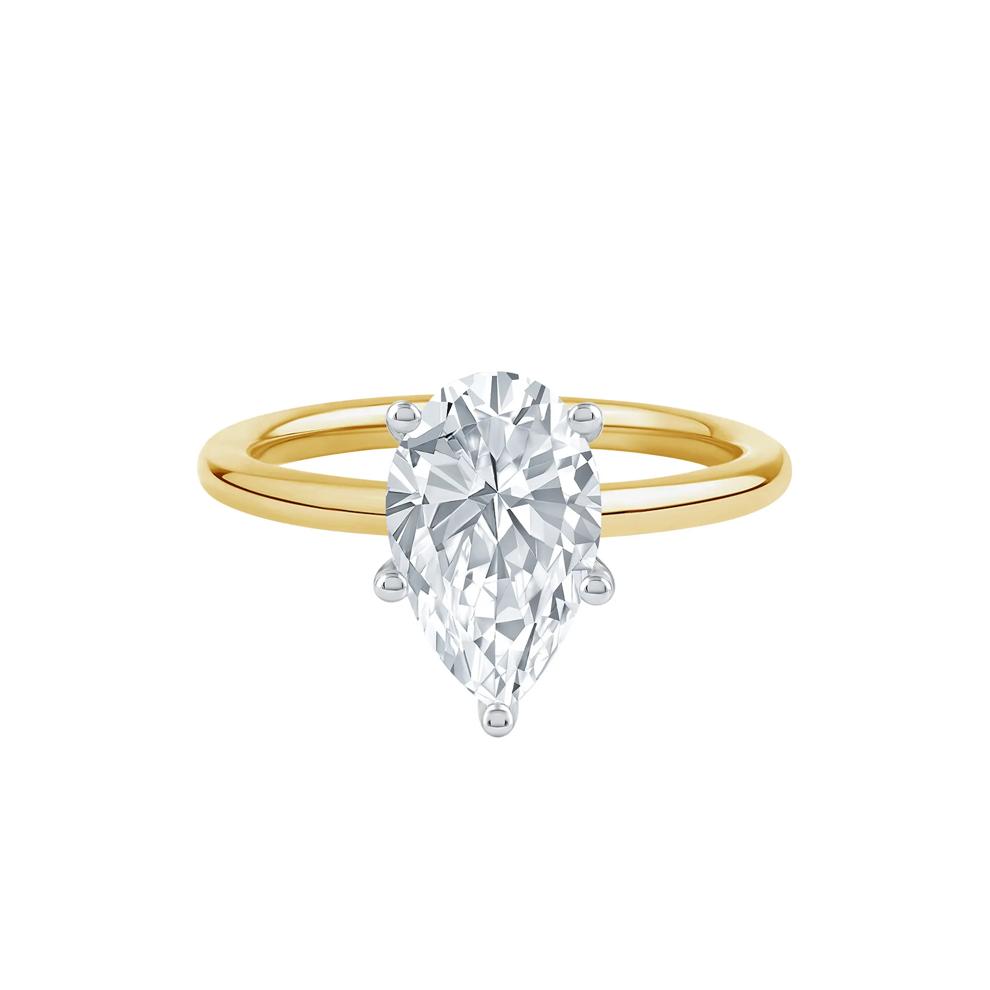 Lab Grown Diamond Pear-Shaped Solitaire Engagement Ring in 14K Yellow Gold (2 ct.) – Image 1 of 4