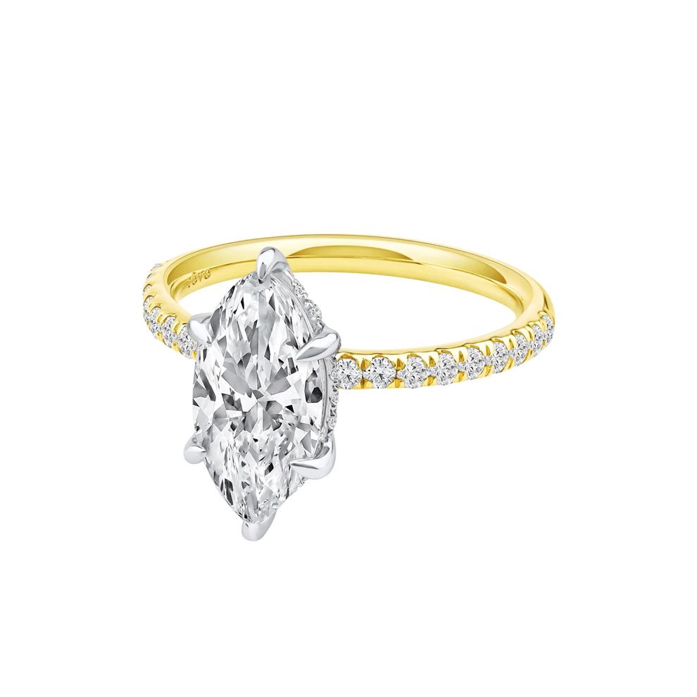 Palmer Lab Grown Diamond Marquise Engagement Ring in 14K Yellow and White Gold (2 7/8 ct. tw.) – Image 5 of 5