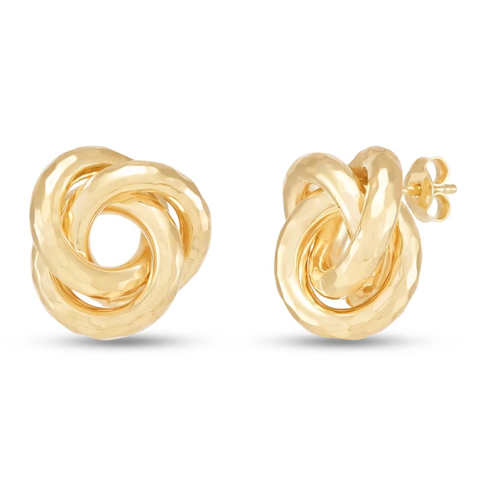 Polished Love Knot Stud Earrings in 10K Yellow Gold – Image 1 of 3