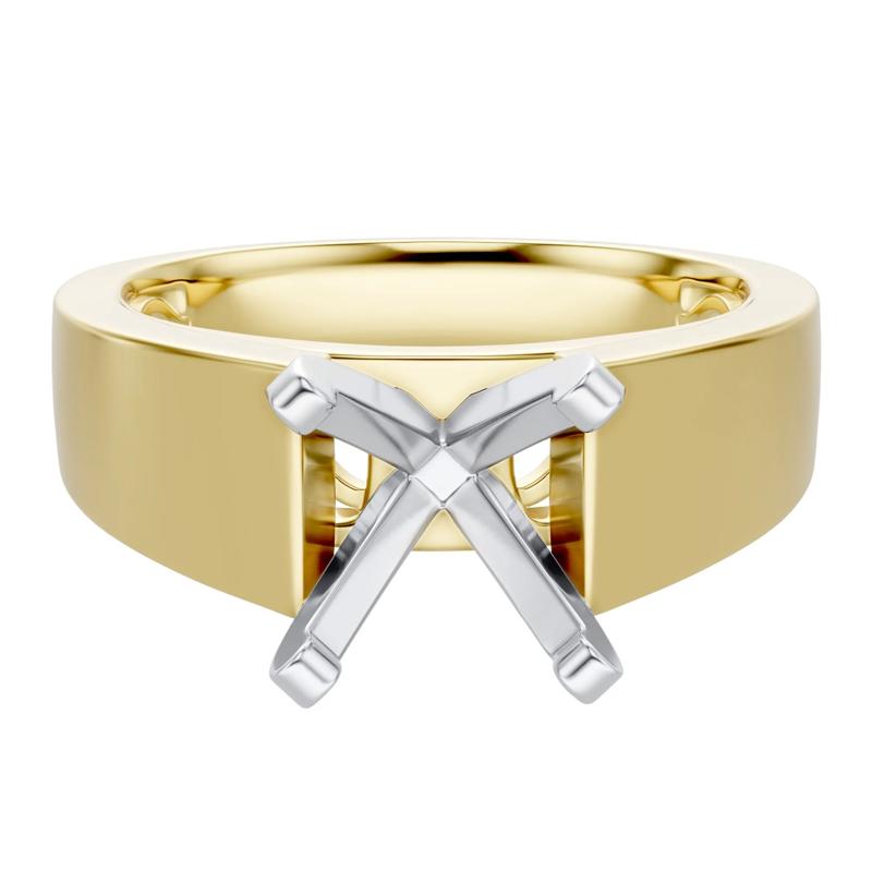 Wide Cathedral Semi-Mount Engagement Ring in 14K Gold, 6MM &#40;Setting Only&#41; – Image 2 of 6