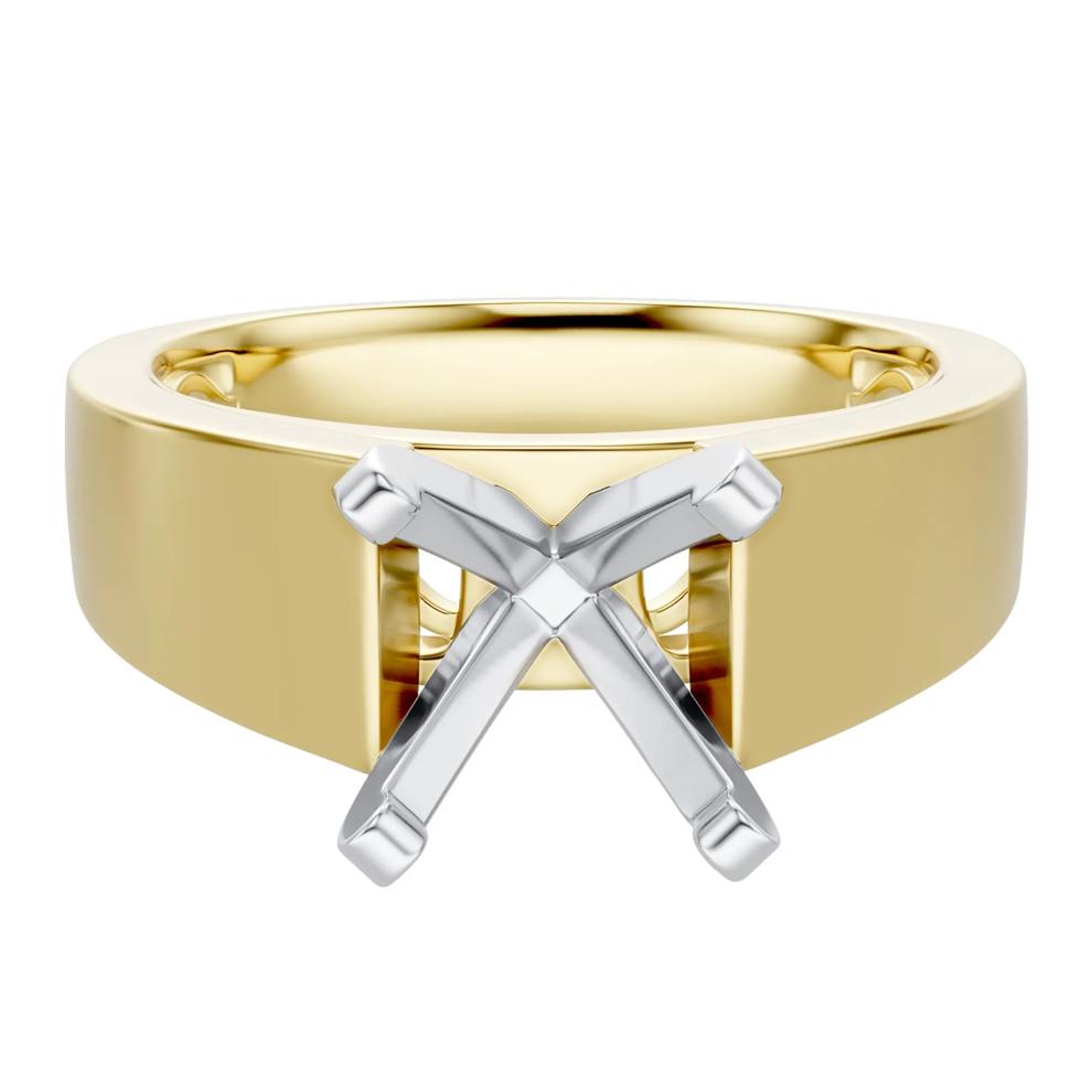 Wide Cathedral Semi-Mount Engagement Ring in 14K Gold, 6MM (Setting Only) – Image 2 of 6