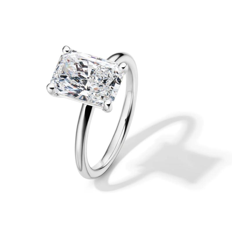 Lab Grown Diamond Radiant-Cut Solitaire Ring in 14K White Gold &#40;3 ct.&#41; – Image 4 of 4