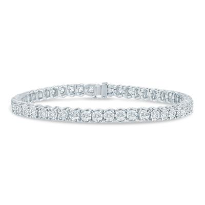 Men's Lab Grown Diamond Line Bracelet in 10K White Gold (6 ct. tw.)