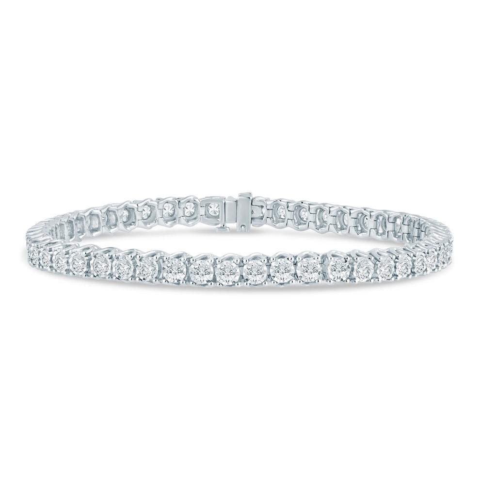 Men's Lab Grown Diamond Line Bracelet in 10K White Gold (6 ct. tw.) – Image 1 of 2