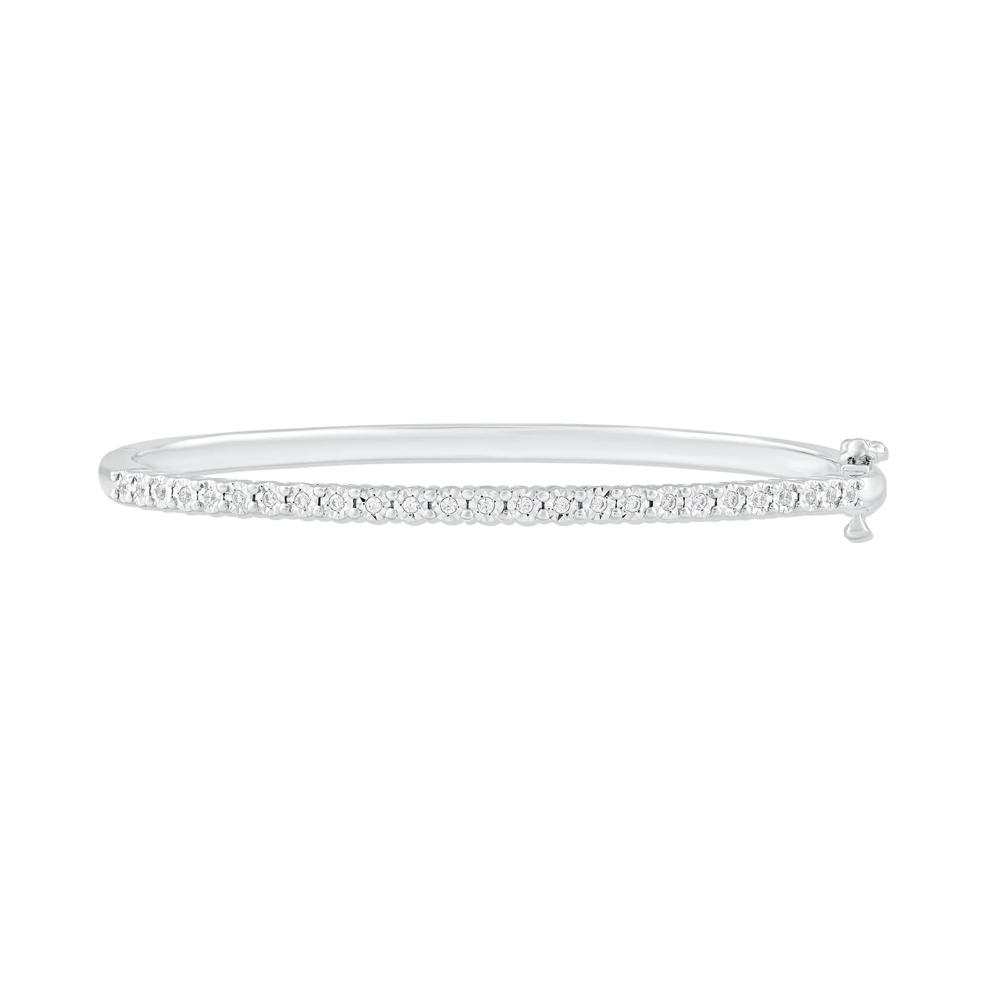 Diamond Bangle Bracelet in Sterling Silver (1/4 ct. tw.) – Image 1 of 2