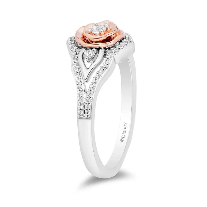 Diamond &quot;Belle&quot; Rose Ring in Sterling Silver &amp; 10K Rose Gold &#40;1/5 ct. tw.&#41; – Image 3 of 4