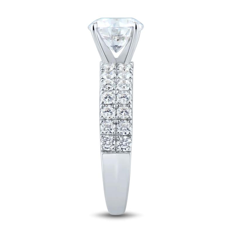 1 ct. tw. Double Row Lab Grown Diamond Semi-Mount Engagement Ring – Image 5 of 6
