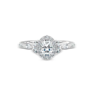 Diamond Oval Halo Engagement Ring in 14K White Gold (1 ct. tw.)