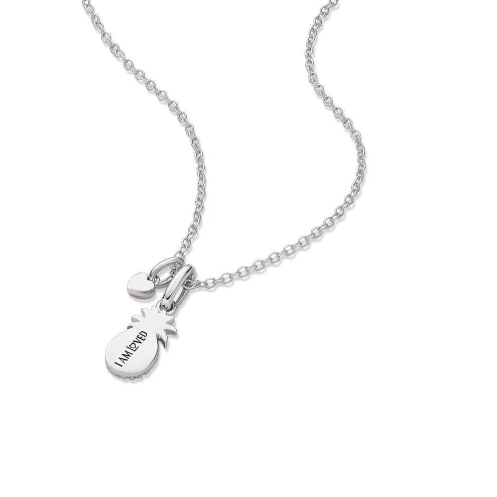 Lab Grown Diamond Accent Pineapple Pendant in Sterling Silver &amp; 10K Rose Gold – Image 5 of 5