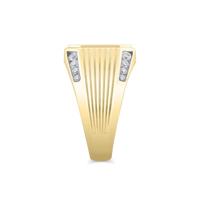 Men's Lab Grown Diamond Signet Ring in 10K Yellow Gold (3/8 ct. tw.) – Image 3 of 3