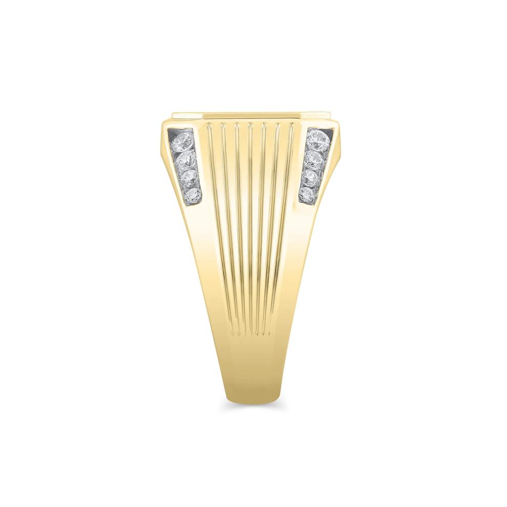 Men's Lab Grown Diamond Signet Ring in 10K Yellow Gold (3/8 ct. tw.) – Image 3 of 3