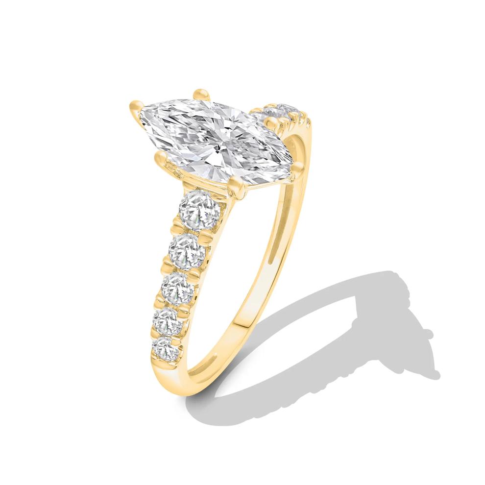 Lab Grown Diamond Marquise Engagement Ring in 14K Yellow Gold (1 1/2 ct. tw.) – Image 4 of 4
