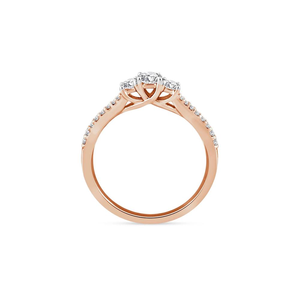 Princess-Cut Diamond Three-Stone Ring in 14K Rose Gold (1/2 ct. tw.) – Image 2 of 3